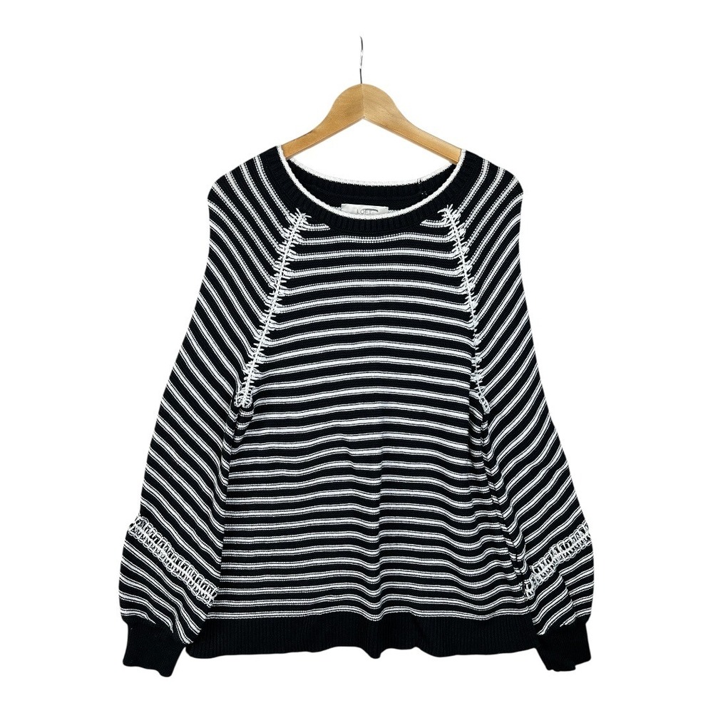 LOFT Women's‎ Black and White Striped Sweater Size Large